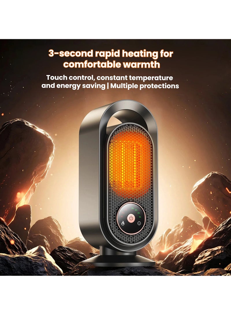 general Warm Air Heater UK Plug - Tip-Over Cut-Off Safety Design Portable Fast Heating Electric Fan Heater for Home Office Tabletop - Image 2